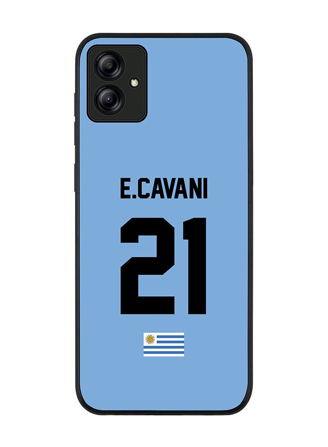 Stylizedd Rugged Black edge case for Samsung Galaxy A04 Slim fit Soft Case Flexible Rubber Edges Anti Drop TPU Gel Thin Cover - Football Team - Uruguay Player Name - E.Cavani - Image 1