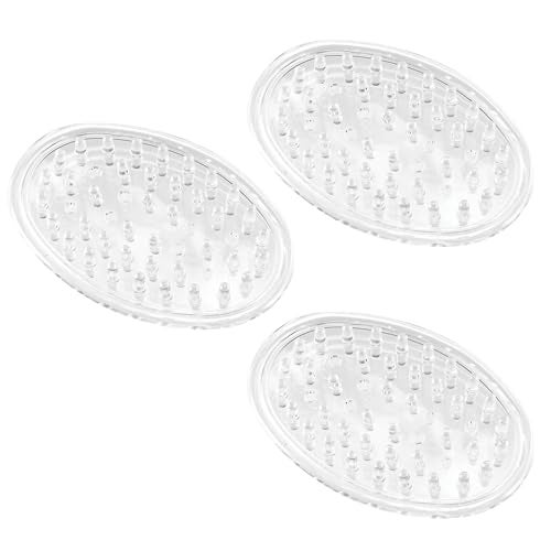 IDesign InterDesign Self Draining Soap Dish Holder for Bathroom Storage - Soap Saver Stands for Shower & Sinks, Clear - 0.75" x 3.25" x 4.75", Pack of 3 - Image 1