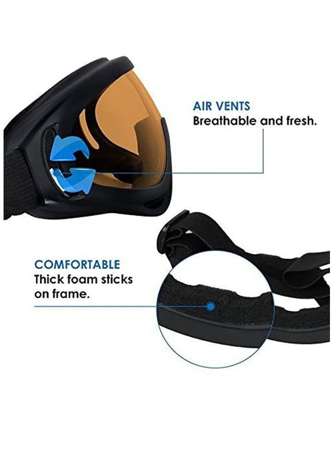 Generic Motorcycle Goggles, Airsoft Goggles for Men Women Uv400 Protective Windproof Dustproof Ski Goggles Safety Goggles, Anti-glare Coating Coating Sturdy Pc Lens Reduce Glare Improve Vision - Image 3