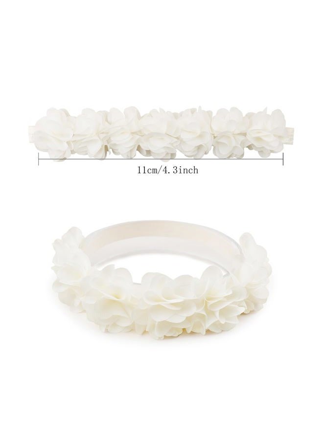 BFNAAgirl Baby Girl Floral Headband Nylon Flower Crown Elastic Hairband 3pcs Hair Accessories Gift for Girls (9557-001) - Image 3