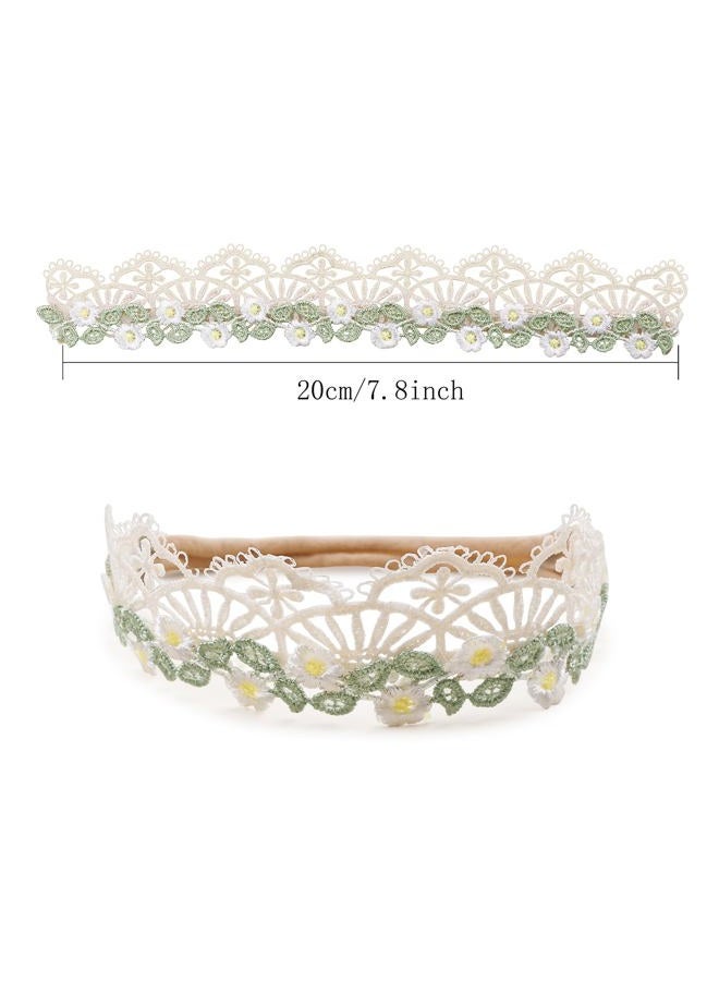 BFNAAgirl Baby Girl Floral Headband Nylon Flower Crown Elastic Hairband 3pcs Hair Accessories Gift for Girls (9557-001) - Image 4