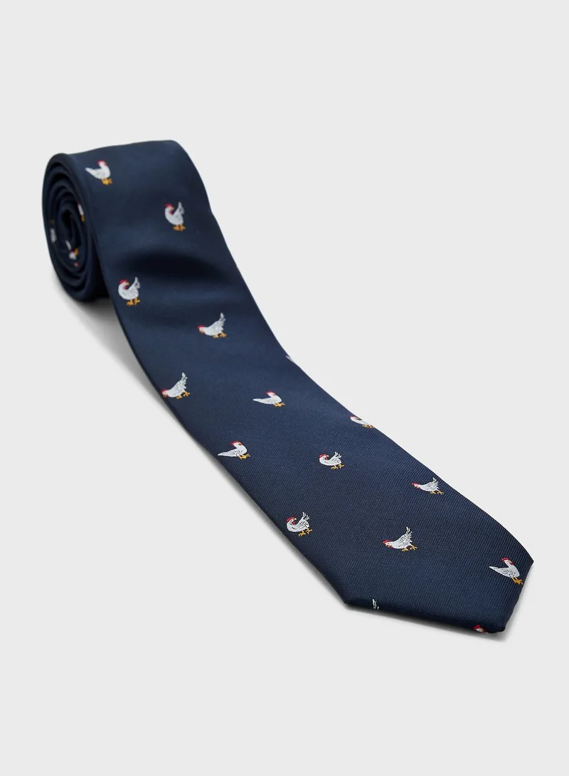 Robert Wood Tie & Pocket Square In Gift Box