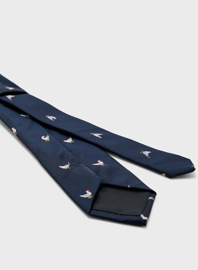 Robert Wood Tie & Pocket Square In Gift Box