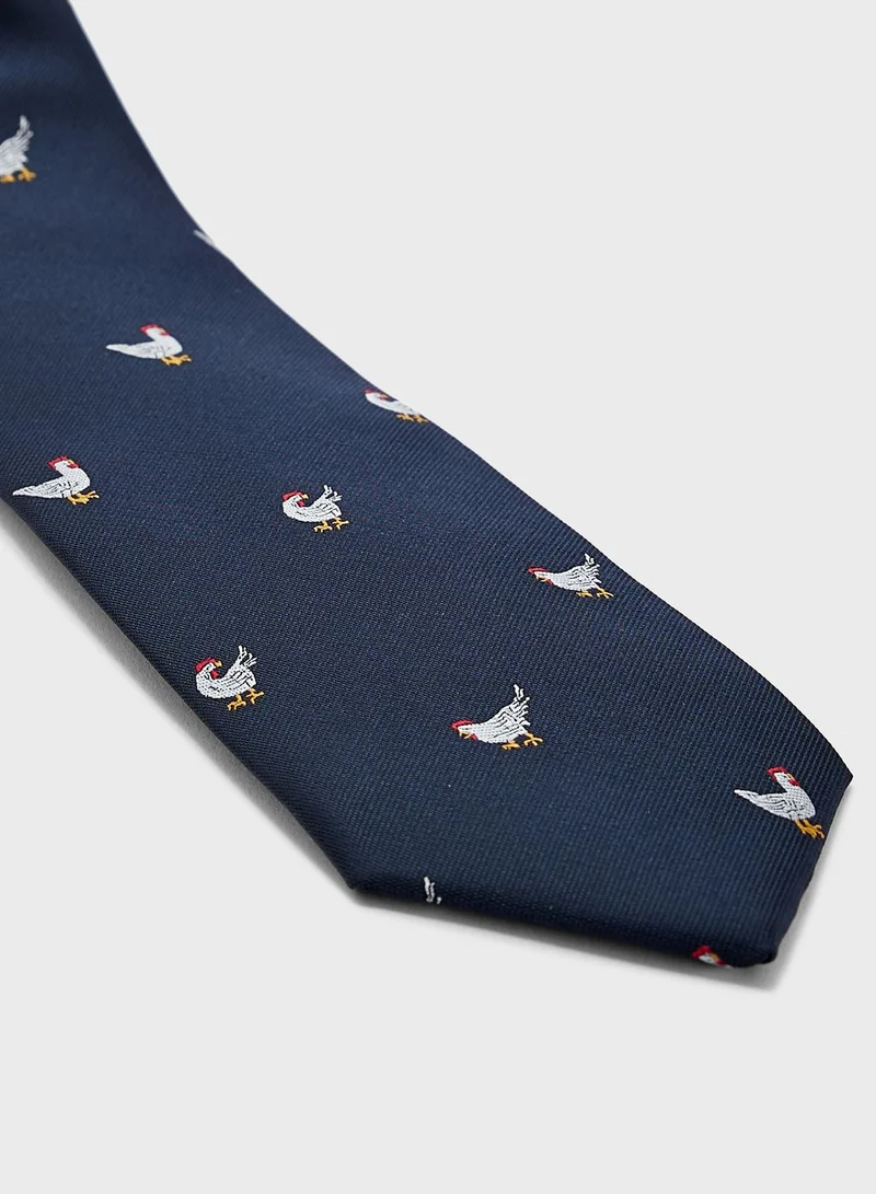 Robert Wood Tie & Pocket Square In Gift Box
