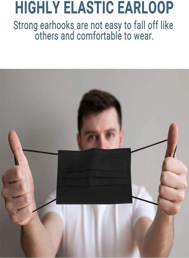 GreatDio India Disposable 3 Layer Surgical Face Mask | Non Woven Surgical Mask | Use and Throw Mask without Valve | Certified By SITRA CE ISO WHO FDA - 100 Pieces (Black) - Image 4