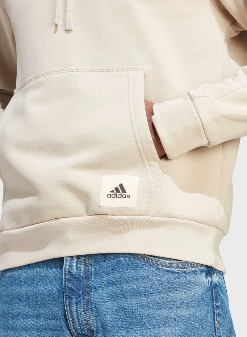 adidas هودي لونج من نسيج الفليس