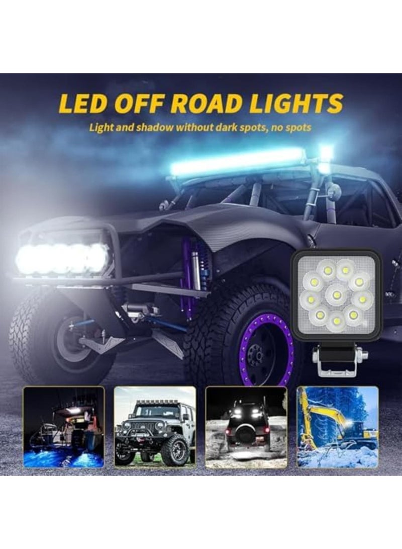 SYOSI LED Work Lights for Truck, Exterior Flood Spotlight Bar, Super Bright Fog Lighting Accessories for Driving Fog,Work Boat Lamp, Truck Flood,Beam LED Bars Pickup Tractor SUV (Black) - Image 2