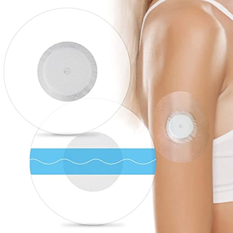 HONYOU 60Pack Libre Sensor Covers LatexFree Medical Adhesive Patches for Libre 23 Precut CGM Tape with No Glue On The Center Waterproof and Strong Stick for Long Stay