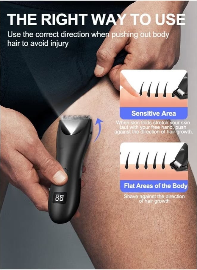 إسكدنيا مكينه حلاقه مناطق حساسه للرجال، ماكينة تشذيب الجسم آمنة قابلة لإعادة الشحن للاستخدام الجاف/الرطب - Image 2