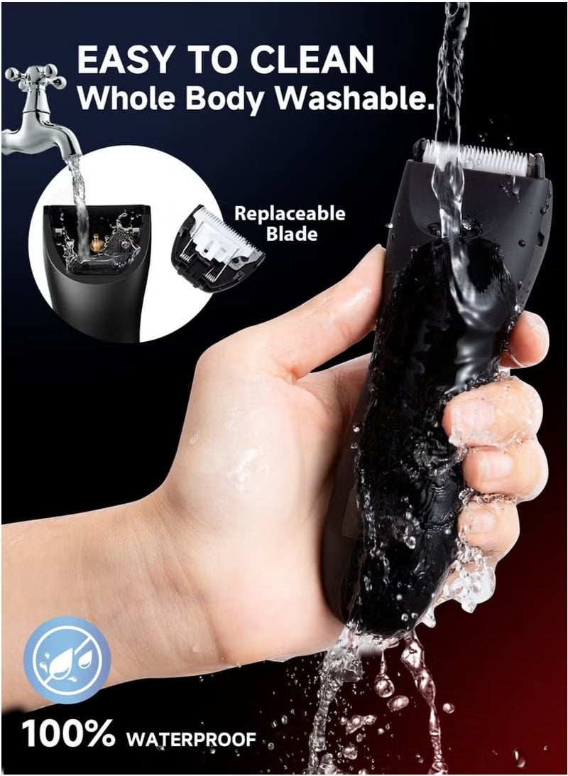 إسكدنيا مكينه حلاقه مناطق حساسه للرجال، ماكينة تشذيب الجسم آمنة قابلة لإعادة الشحن للاستخدام الجاف/الرطب - Image 3