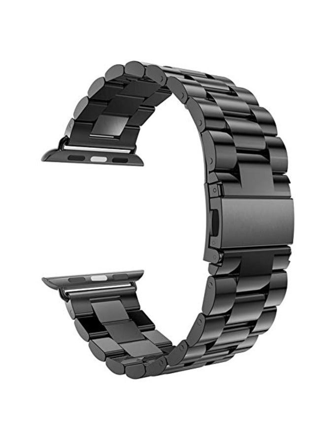 Stainless Steel Watch Band Chain Strap – Black, Compatible with 42/44/45/49 mm Watches - Image 2