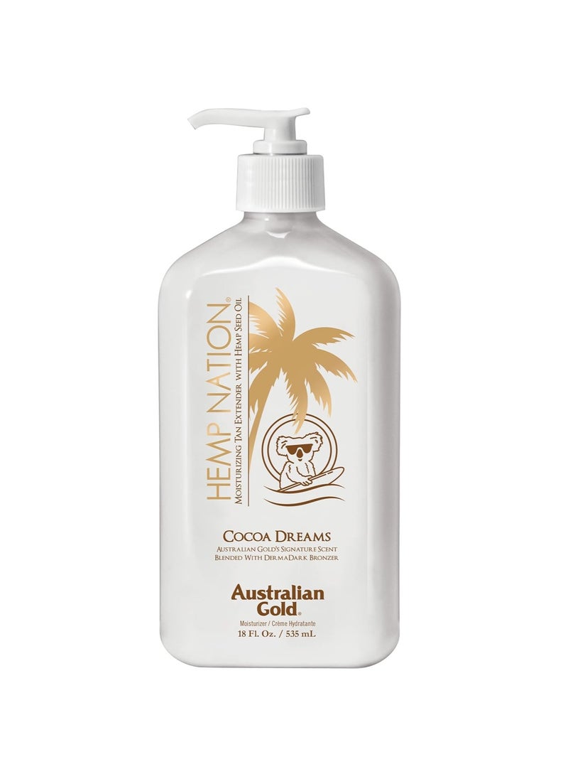 Australian Gold Hemp Nation Cocoa Dreams Tan Extender w/Derma Dark Bronzer 18oz  - Image 1