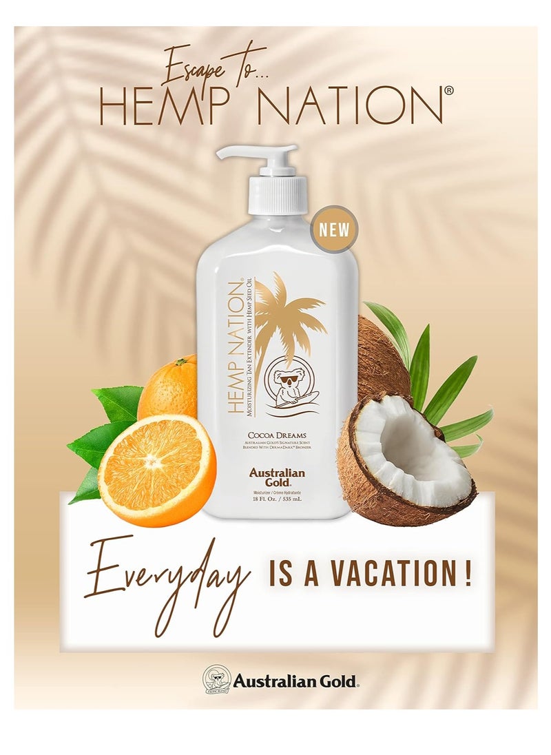 Australian Gold Hemp Nation Cocoa Dreams Tan Extender w/Derma Dark Bronzer 18oz  - Image 2