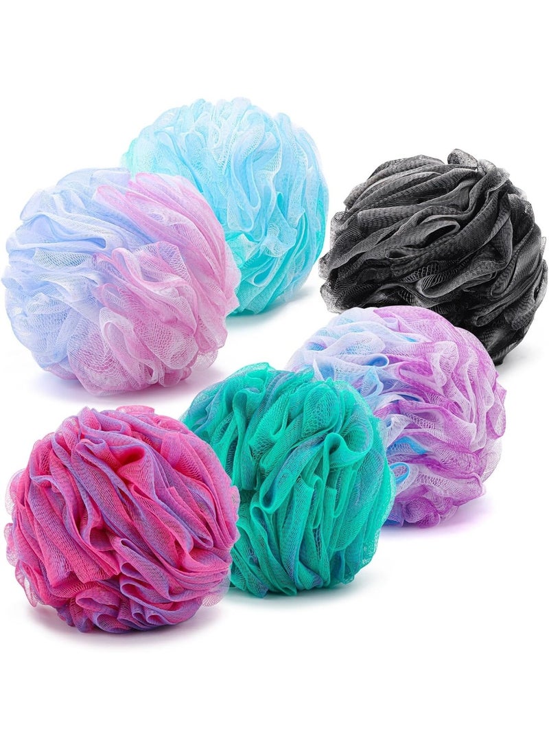 Pack of 6 Shower Puff Bath Sponge - Extra Soft Body Exfoliating Shower Sponge | Multicolor Skin Cleaning Bath Shower Scrunchie - Bath Scrubber for Body | Shower Loofah for Baby & Adults - Image 1