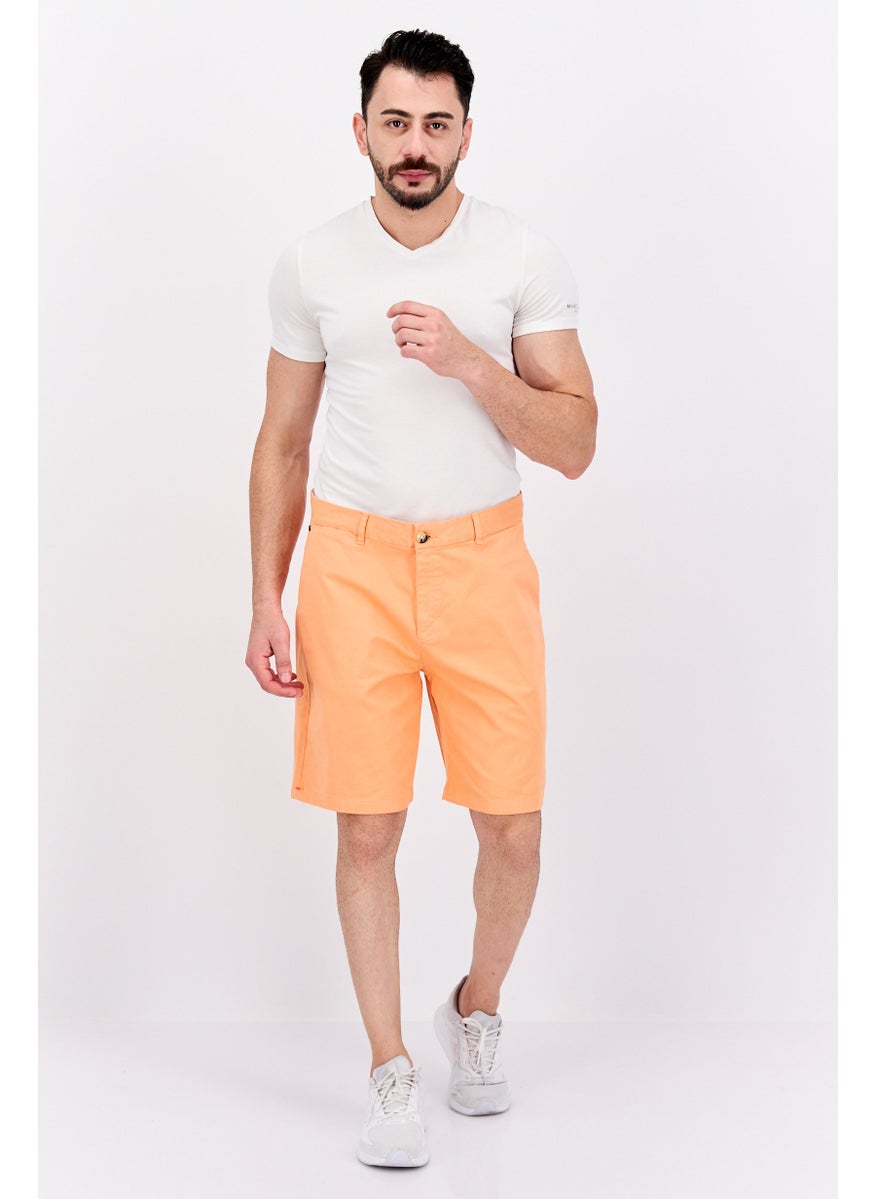 Scotch & Soda Men Solid Chino Short, Orange  - Image 2