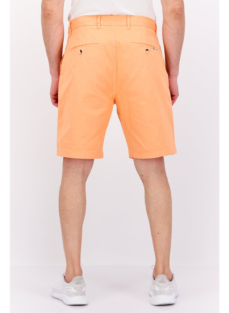Scotch & Soda Men Solid Chino Short, Orange  - Image 3