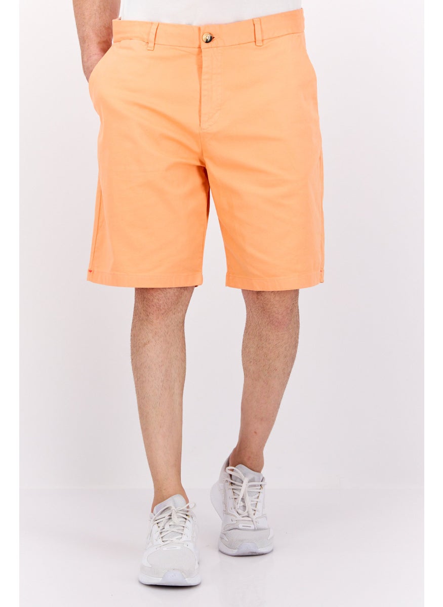 Scotch & Soda Men Solid Chino Short, Orange  - Image 1