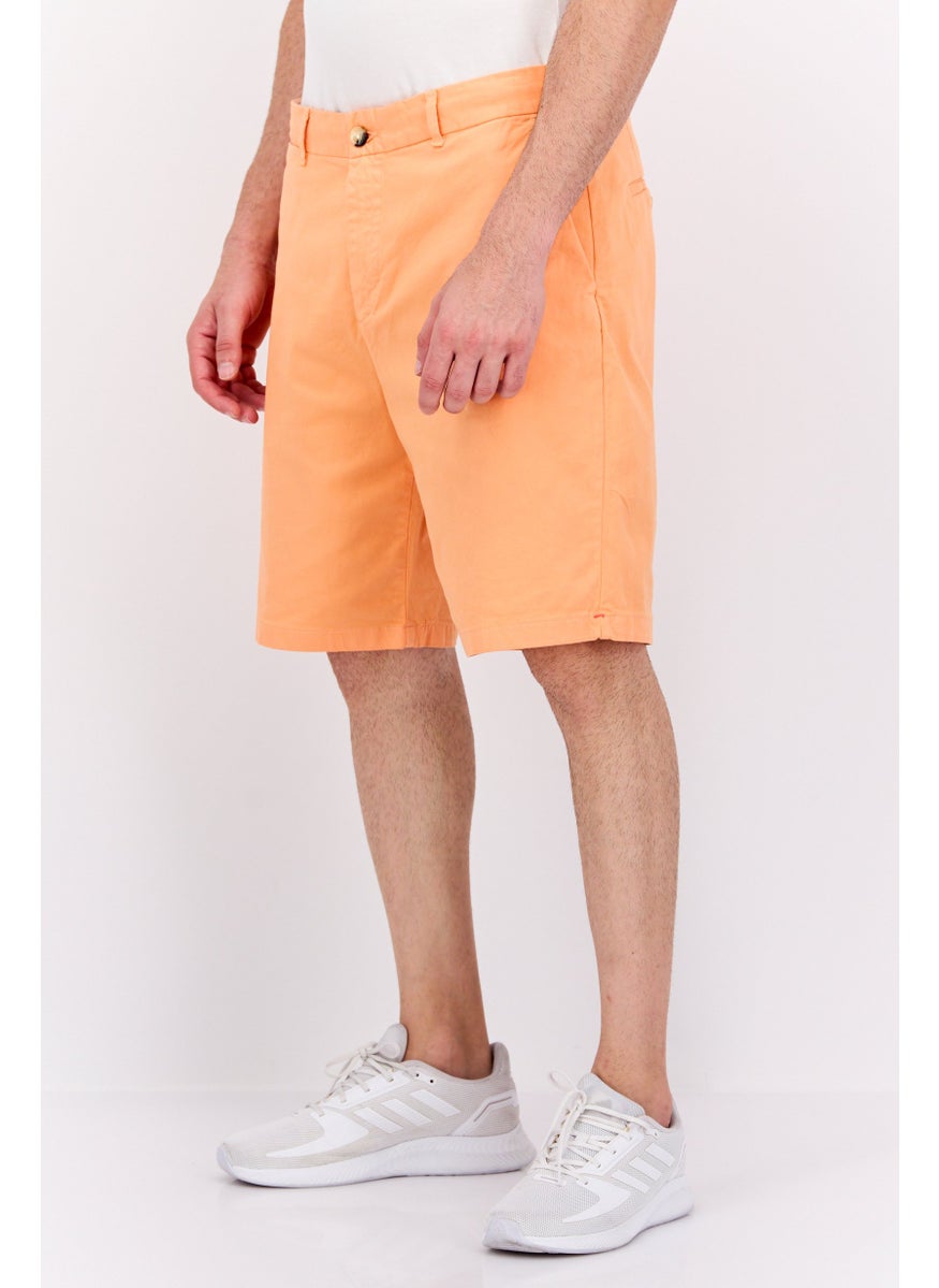 Scotch & Soda Men Solid Chino Short, Orange  - Image 4