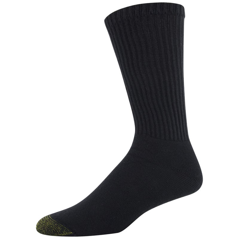 GOLDTOE Men's 656s Crew Athletic Socks, Multipairs, Black (6-Pairs), Large - Image 3