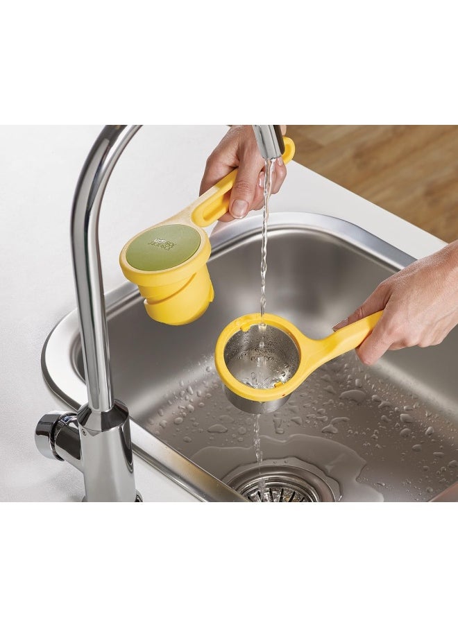 Joseph Joseph Joseph Joseph 20101 Helix Citrus Juicer Ergonomic Twist-Action Hand Press, Yellow, Stainless Steel  - Image 5