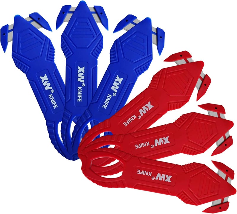 XW Safety Box Cutter, Carton and Package Opener of Assorted Colors, 6-Pack - Image 1