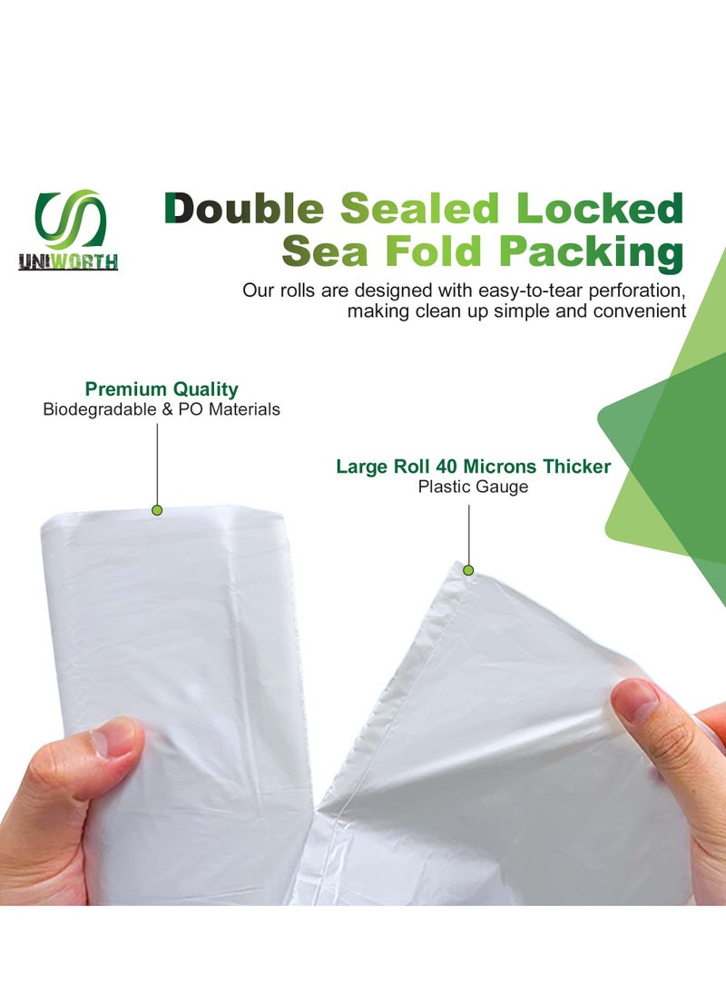 Generic UNIWORTH Trash Bags –White, Strong & Leak-Proof Garbage Bags, Odor-Control, Tear-Resistant, 30 Counts for Home, Office & Commercial use, Size 51x40 cm with 6.5 Gallons  - Image 3