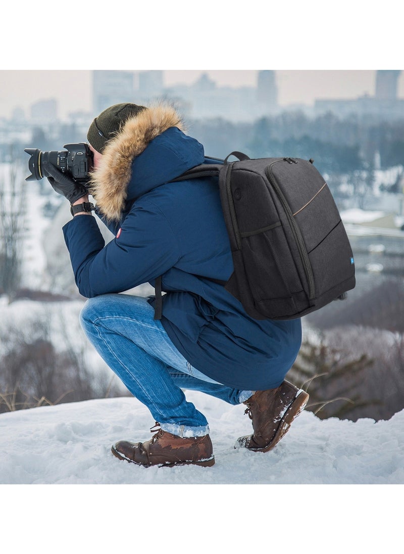 PULUZ - Waterproof  Camera Bag Case Travel DSLR Camera Backpack for SLR DSLR, Lenses, Accessories  Backpack Laptop Tablet Backpack Compatible for Sony/Canon/Nikon Camera and Lens Tripod Accessories - Image 1