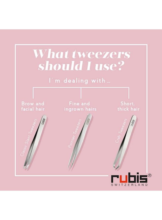 Rubis Classic Techno Swiss Cross Tweezers Epoxy Coated Stainless Steel For Precise Eyebrows And Hair Removal 1Ks101 - Image 5