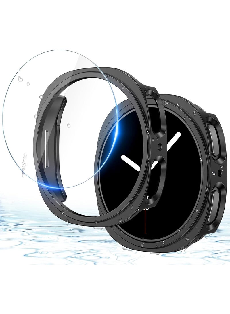 حافظة واقي شاشة Samsung Galaxy Watch 8 40 مم ملحقات ، غطاء وجه واقي ، مصد صلب مدمج في فيلم زجاجي مقسى - Image 1