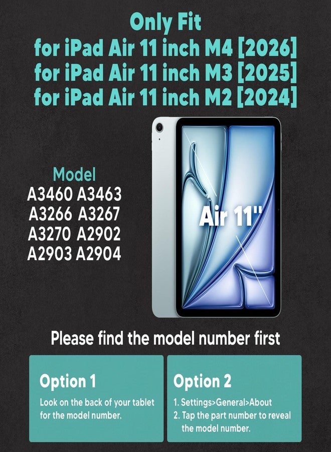 SEYMAC جراب SEYMAC لجهاز iPad Air مقاس 11 بوصة، طراز M3/M2 (2025/2024)، غطاء مغناطيسي قوي يوفر حماية كاملة مع خاصية التشغيل/الإيقاف التلقائي، وخمس زوايا تثبيت، وحامل قلم، لون أسود - Image 2