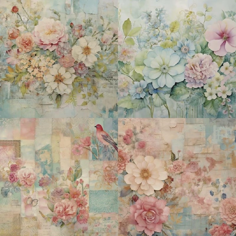 DESEACO Vintage Floral Scrapbook Paper Pad - 6x6 Inch Single-Sided Craft Paper for Card Making, Decoupage, Journaling, and DIY Projects - Image 3