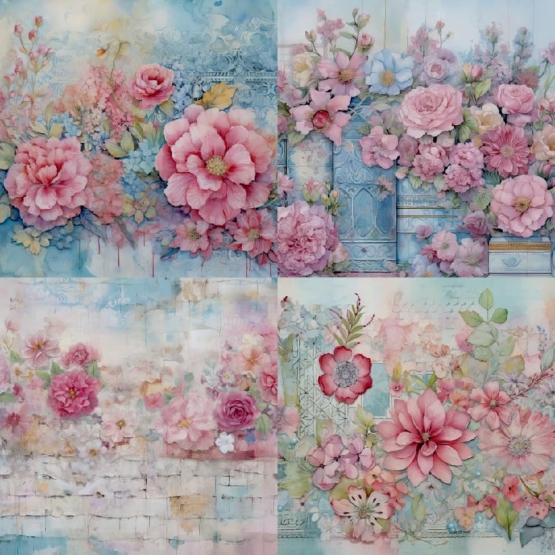 DESEACO Vintage Floral Scrapbook Paper Pad - 6x6 Inch Single-Sided Craft Paper for Card Making, Decoupage, Journaling, and DIY Projects - Image 4