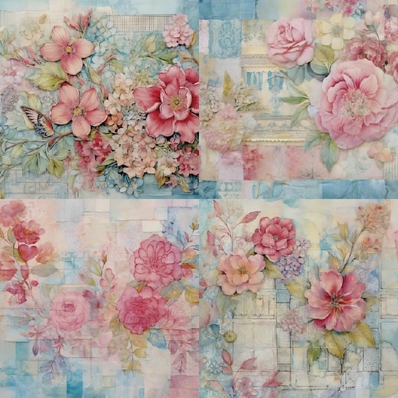 DESEACO Vintage Floral Scrapbook Paper Pad - 6x6 Inch Single-Sided Craft Paper for Card Making, Decoupage, Journaling, and DIY Projects - Image 2