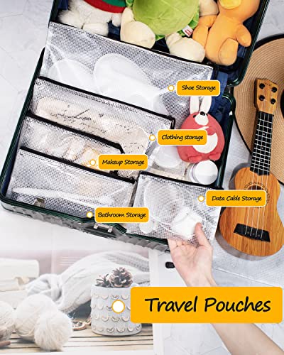 SUNEE Mesh Zipper Pouch 10x14 in (Black, 24 Packs), Extra Large Water-Resistant Zip Bag for School Office Supplies, Puzzles & Games Organizing Storage - Image 5