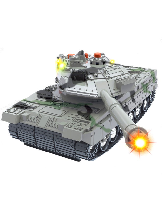 Loquat Remote Control Tank With Light Music Turn Left Turn Right 360 Degree Rotating Army Green Tank Car Toy-Color:ABC-2122784 - Image 1