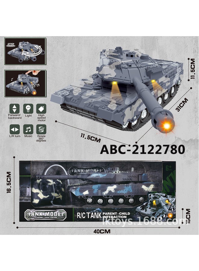Loquat Remote Control Tank With Light Music Turn Left Turn Right 360 Degree Rotating Army Green Tank Car Toy-Color:ABC-2122784 - Image 4