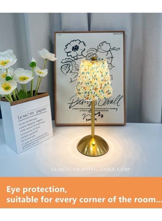 مصباح طاولة لغرفة النوم، مصابيح احتياطية قابلة لإعادة الشحن في حالات الطوارئ، مصابيح إضاءة محيطة بجانب السرير لطاولة السرير، مصباح طاولة سرير بسيط مع غطاء قماشي، مصباح مكتب للقراءة لغرفة الأطفال وغرفة المعيشة والمكتب والمهجع، مصباح طاولة لاسلكي قابل لإعادة الشحن، مصباح بجانب السرير بغطاء قماشي، مصباح قابل للتعتيم يعمل بالبطارية، مصباح ليلي ثلاثي الاتجاهات لغرفة المعيشة وغرفة النوم والبار (زهور فاتحة اللون) - Image 4