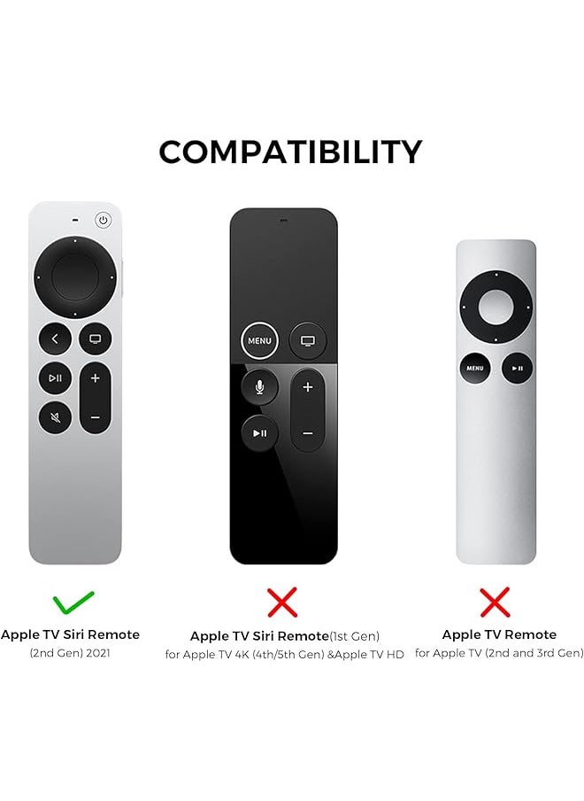 erorex - Case For Tv Siri Remote 4K 2021 For Airtag Holder Built In All Around Silicone Cover Skin Compatible With Tv Remote Siri Remote 2Nd And For Airtag Midnight Blue - Image 1