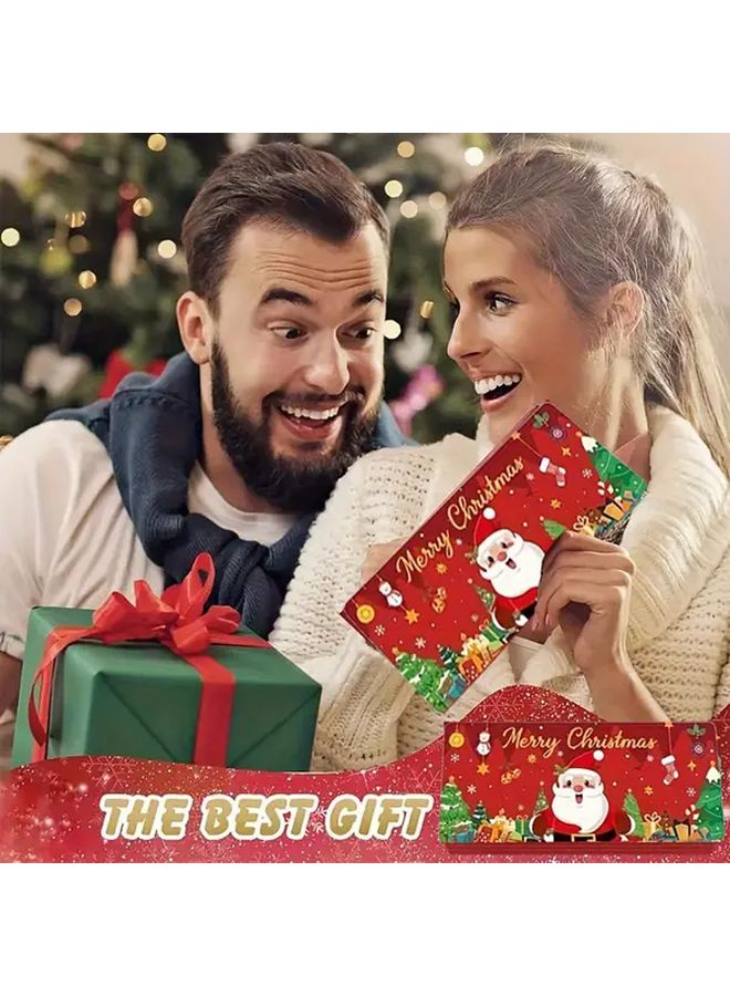 Christmas Cash Bag And Gift Card Holder Set Red Santa Claus Design Durable Mat Material - Image 5