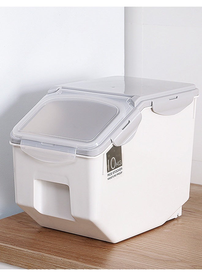 BLOOMING TIME Household Kitchen Plastic Sealed Rice Bucket Moisture Proof And Insect Proof Storage Box Transparent 10 KG Rice Box - Image 4