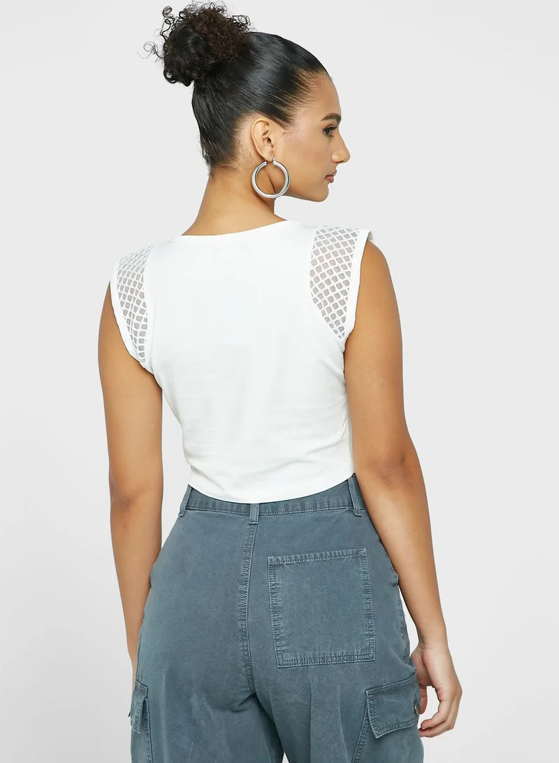 Ginger Mesh Detail T-Shirt
