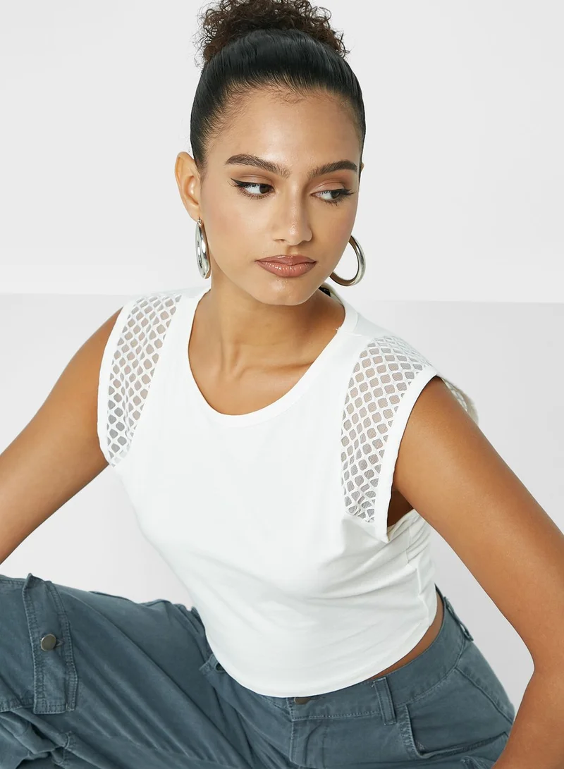 Ginger Mesh Detail T-Shirt