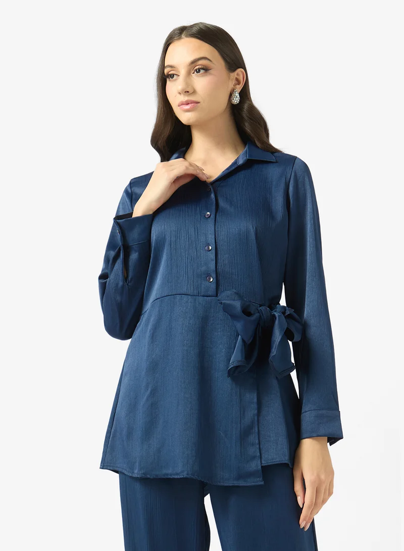 Fyor  Relaxed Tie-Up Shirt & Pant Co-ord Set for Women | Best Price UAE