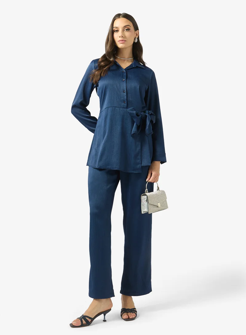 Fyor  Relaxed Tie-Up Shirt & Pant Co-ord Set for Women | Best Price UAE