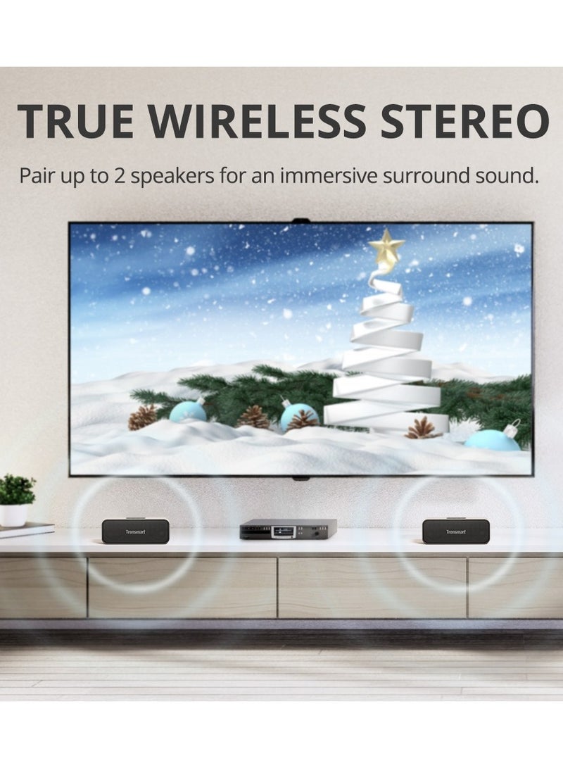 Tronsmart T2 Mini 2023 Portable Outdoor, Indoor Speaker, Bluetooth 5.3, IPX5 Waterproof, 18H Playtime, Stereo Sound, Aux, TF Card & U-Disk, Black - Image 4