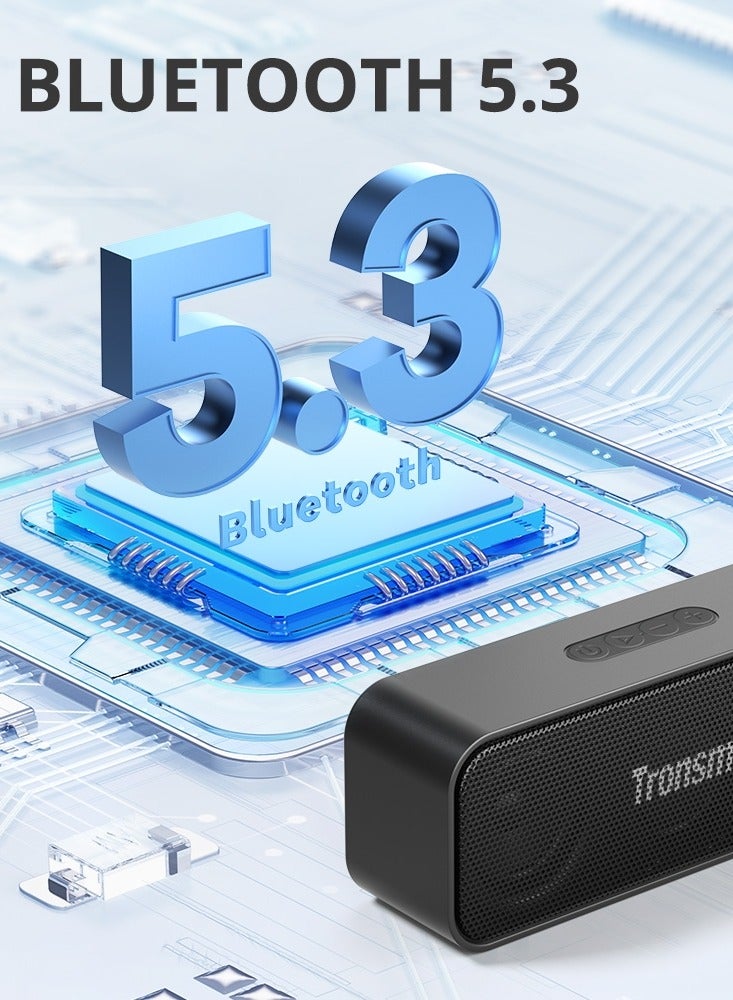 Tronsmart T2 Mini 2023 Portable Outdoor, Indoor Speaker, Bluetooth 5.3, IPX5 Waterproof, 18H Playtime, Stereo Sound, Aux, TF Card & U-Disk, Black - Image 5