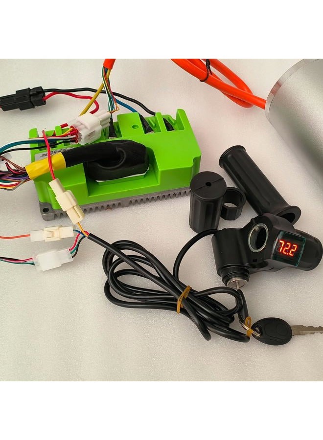 doinal Half Twist Throttle 24V 36V 48V 72V Voltage Display Throttle Electric Motorcycle Throttle with Key Igination, Electric Scooter Bike Grip - Image 5
