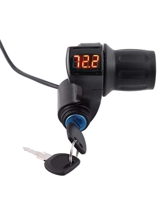 doinal Half Twist Throttle 24V 36V 48V 72V Voltage Display Throttle Electric Motorcycle Throttle with Key Igination, Electric Scooter Bike Grip - Image 4