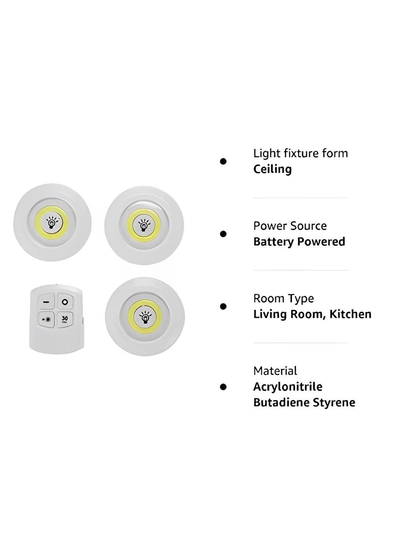 Generic - 3pcs under cabinet lights Battery Operated Wireless Smart LED Light with Remote Control, Led Light - Image 1