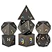 CSITORWWE Rose Flower Form Metal Dice7PCS Heavy Metal Dice SetPolyhedral Dice with Gift Case for TTRPG Tabletop GamingDungeon MastersRPG AdventuresBlack with Iridescent Number - Image 2